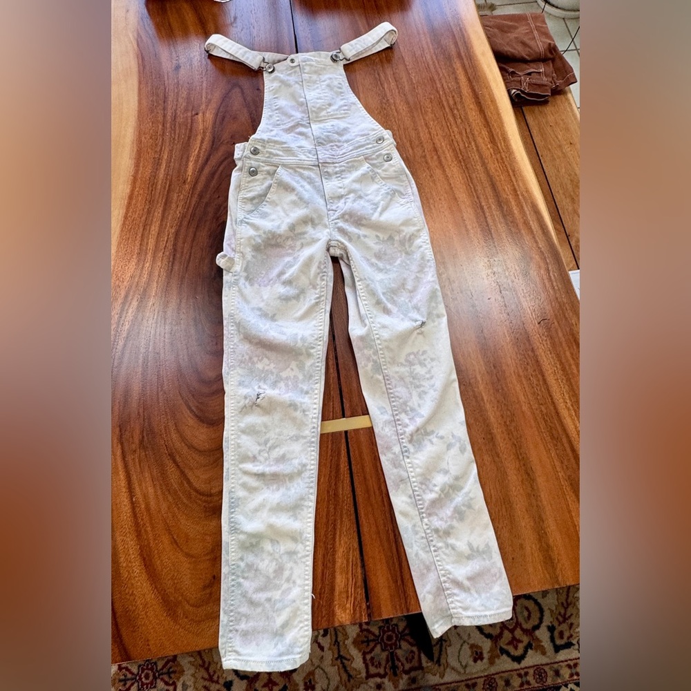 American Eagle Off White (Floral Inside) Overalls size xxs
